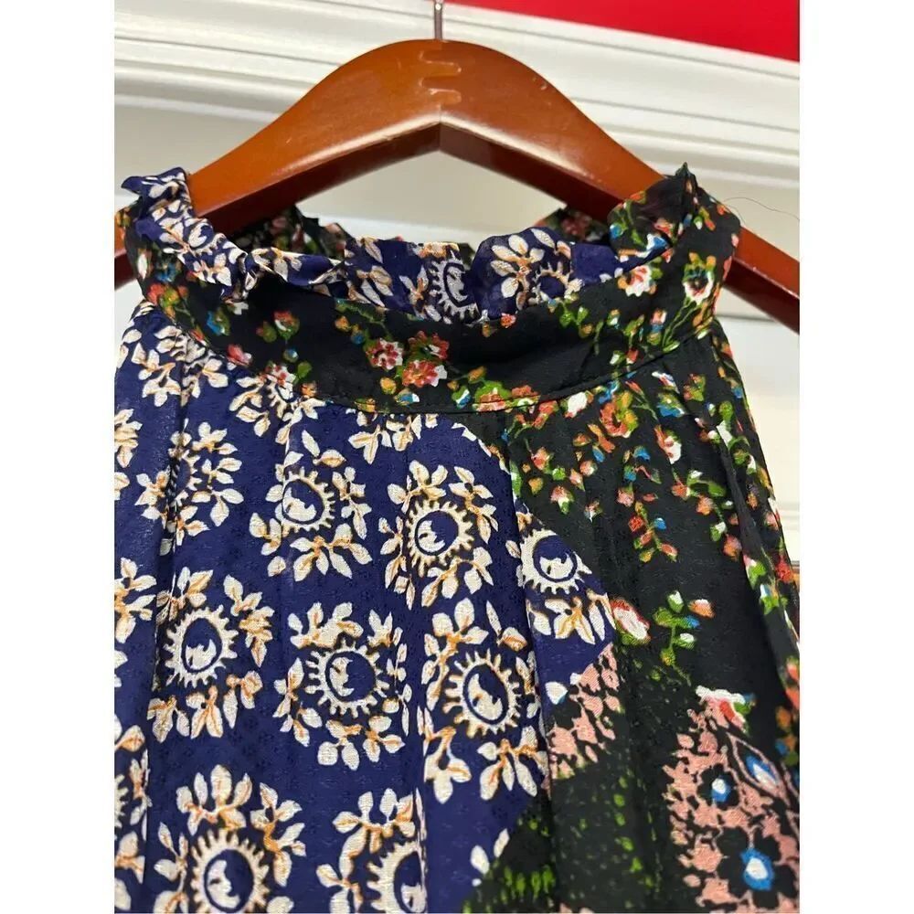 Anthropologie Maeve Keyhole Halter Neck Boho Hippie Gypsy Dress sz M EUC